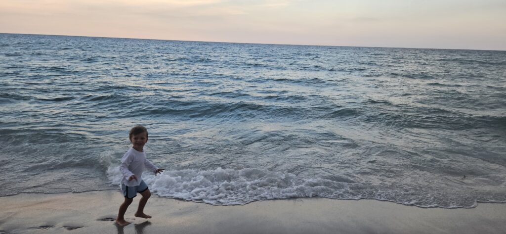 Calm Beach Waters at Sunset at Hollywood Beach, Florida in May