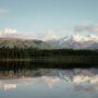a peaceful serene alaskan mountain scene